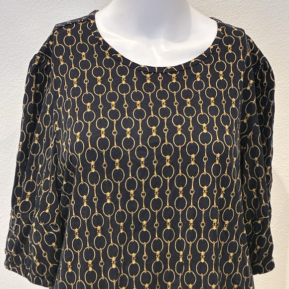 Lauren Ralph Lauren Black Label Equestrian Top XL Black Horse Bit Old Money Prep - Picture 2 of 9